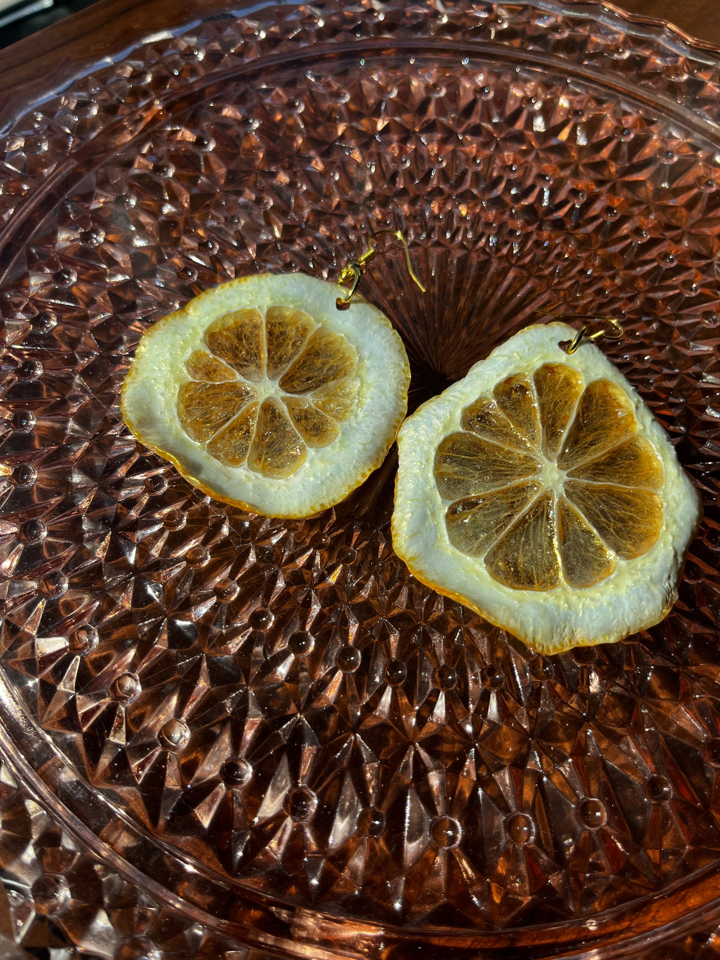 Real Lemon Slice Earrings