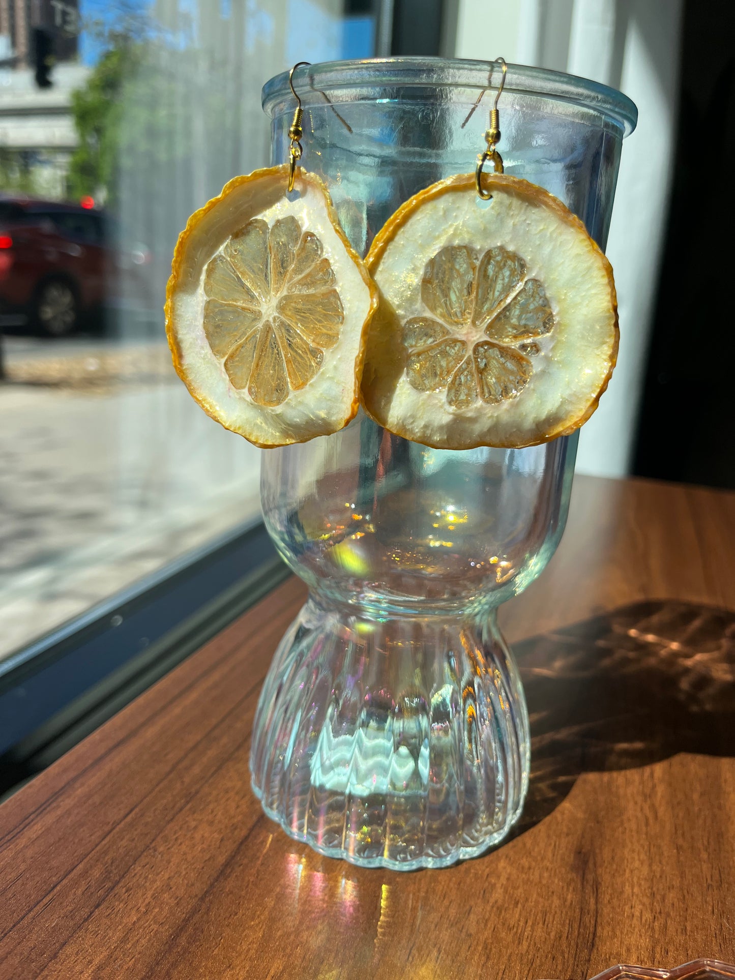 Real Lemon Slice Earrings