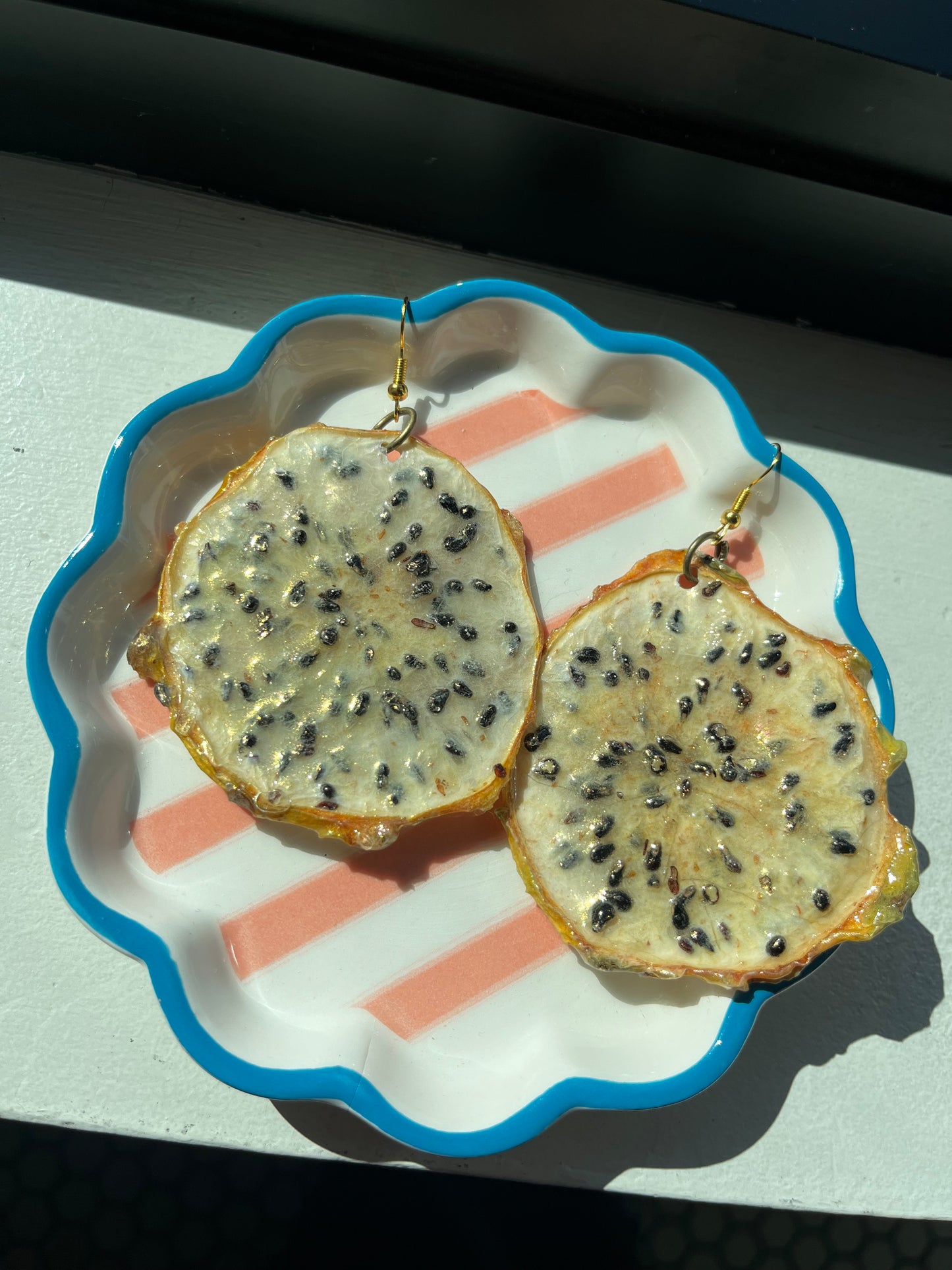 Real Yellow Dragonfruit Earrings