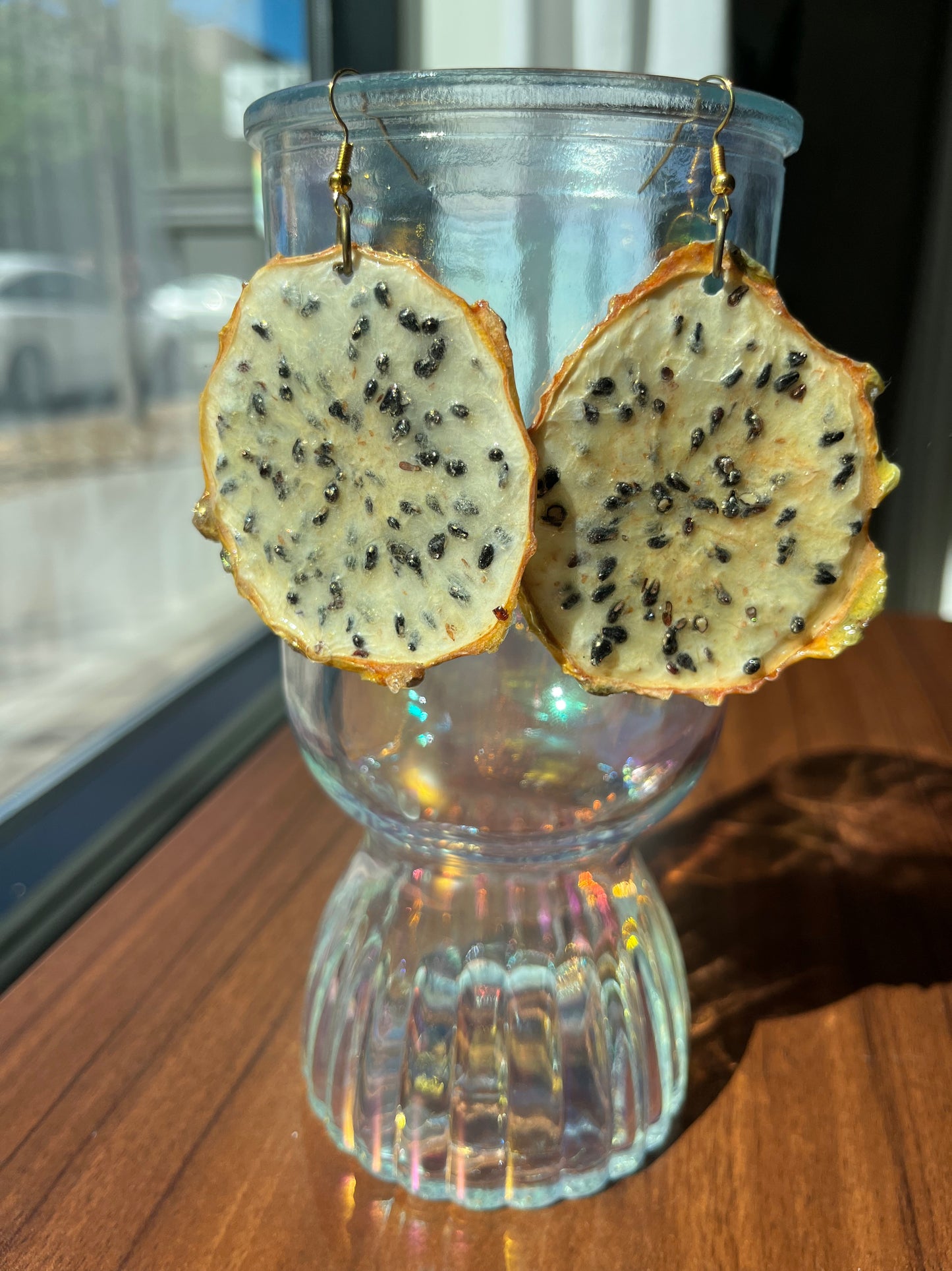 Real Yellow Dragonfruit Earrings