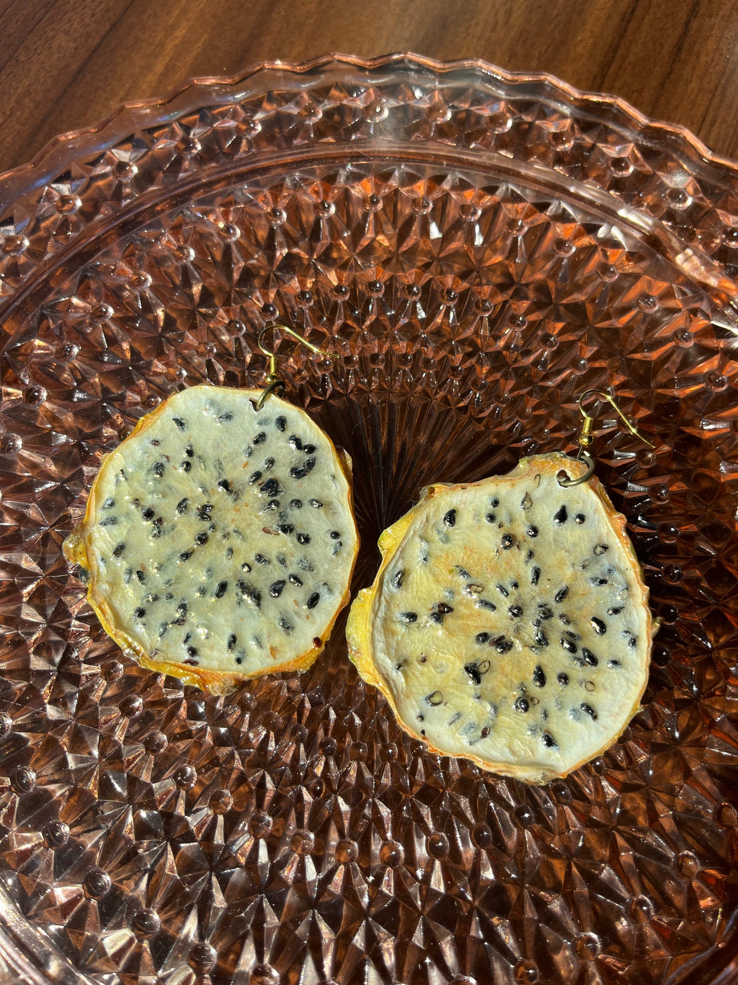 Real Yellow Dragonfruit Earrings