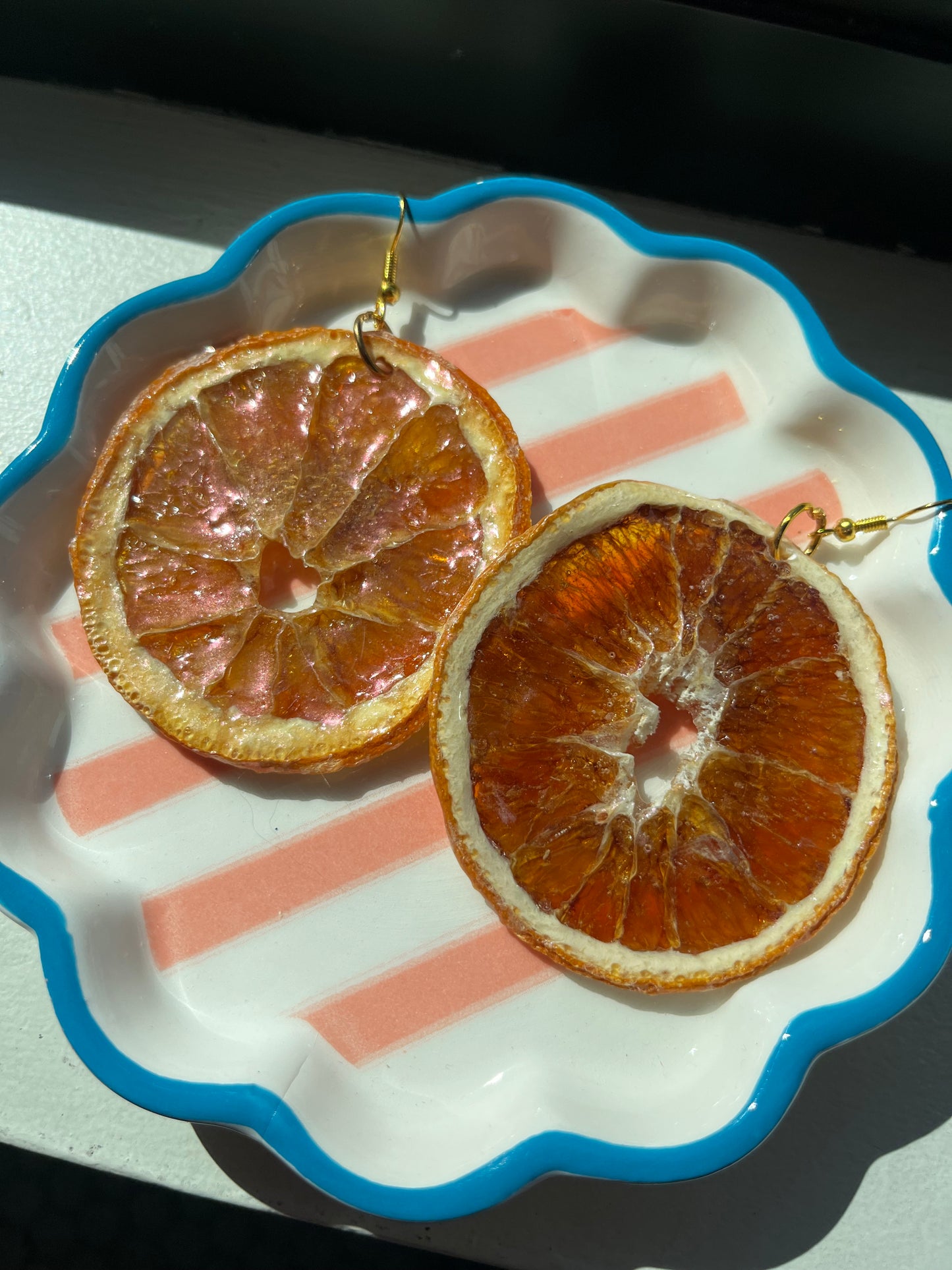 Real Orange Slice Earrings