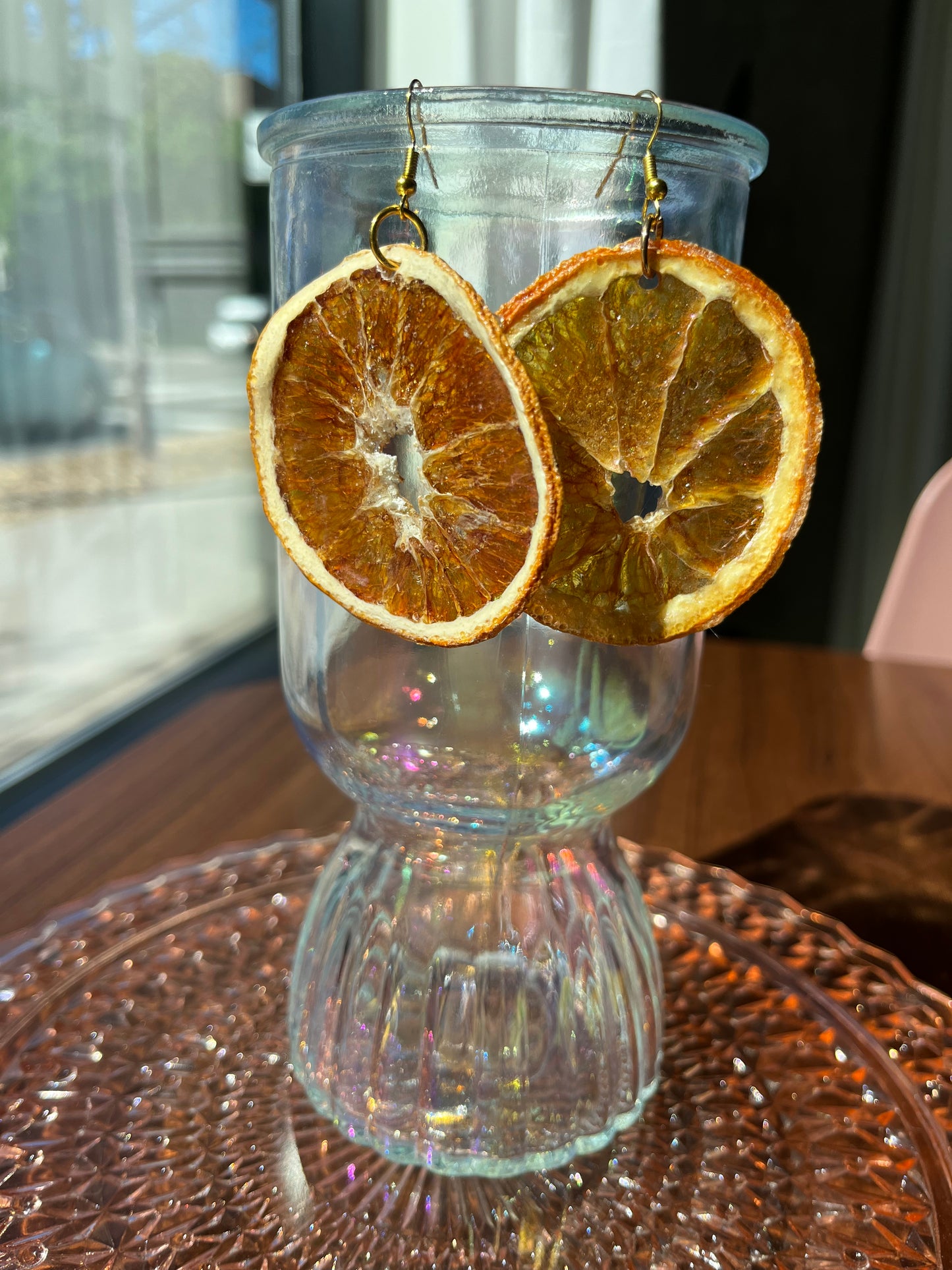Real Orange Slice Earrings