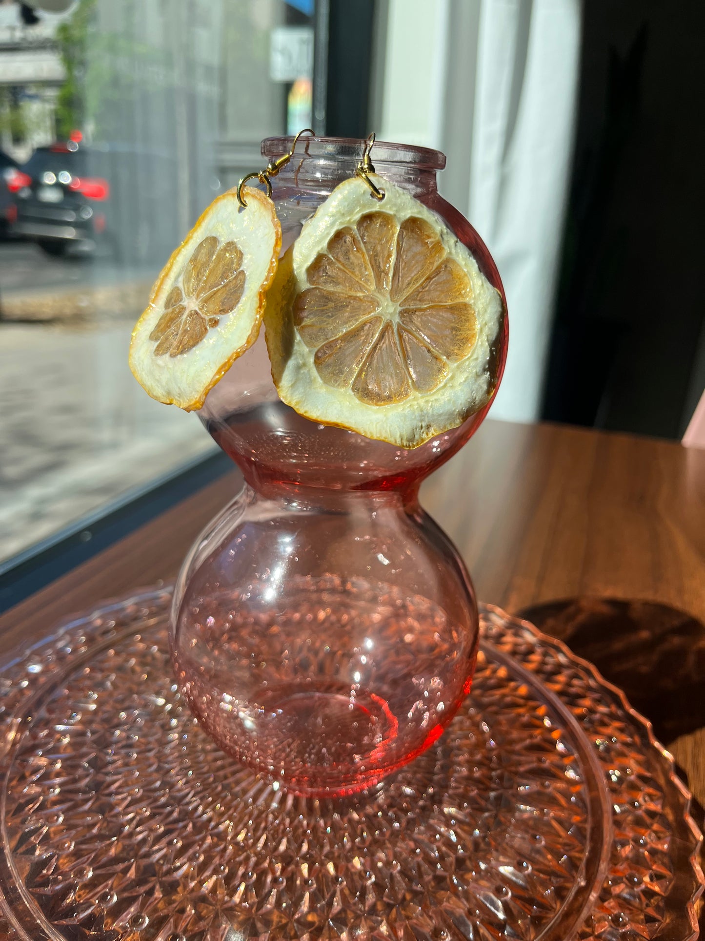Real Lemon Slice Earrings