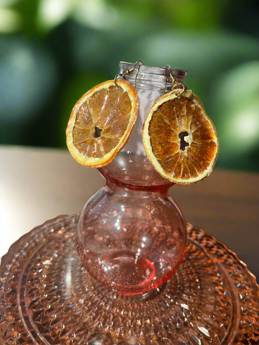 Real Orange Slice Earrings