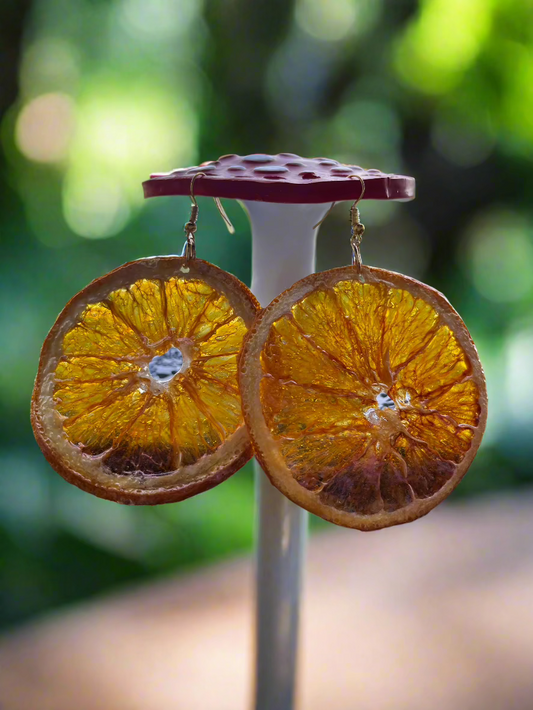 Real Orange Slice Earrings